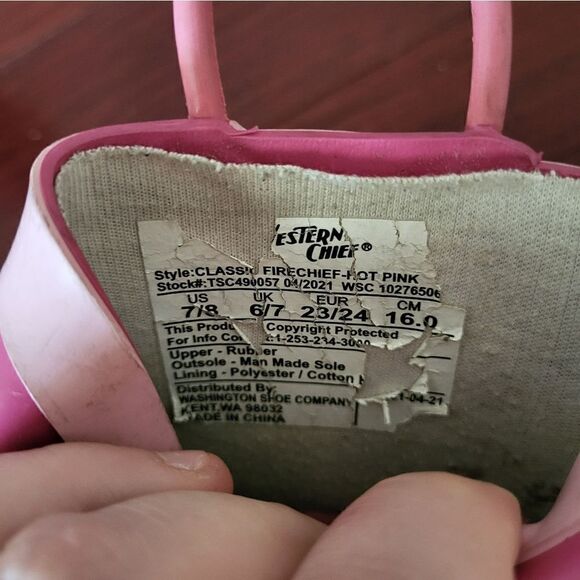 Western Chief hot pink toddler girl rain boots - Picture 6 of 8